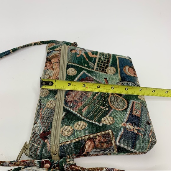 Dove Rare Vintage Two Piece Set Tennis Graphic Tapestry Crossbody Bag Purses - Picture 13 of 14
